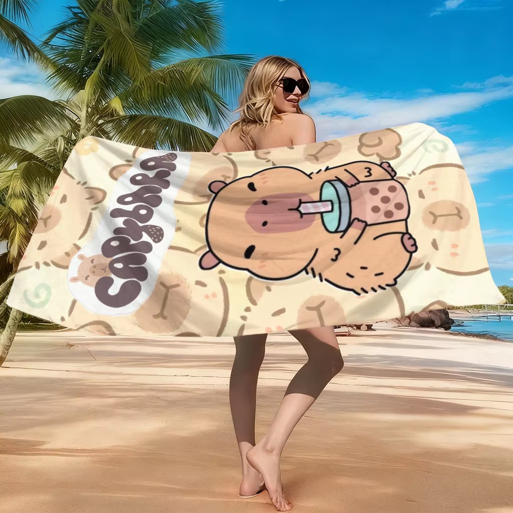 Towel Small Sport - Handuk Pantai Kartun Kapibara Ukuran Kecil
